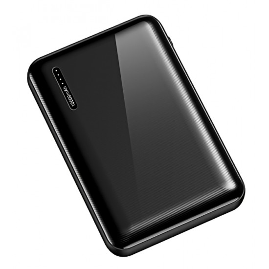 USAMS power bank PB37 10000mAh, 2x output, 2.1A, μαύρο