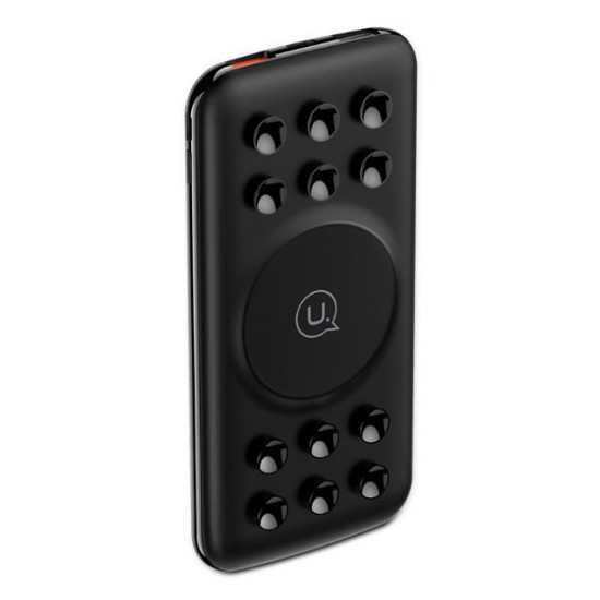 USAMS power bank PB26 10000mAh, 3x output & wireless, QC3.0 & PD, μαύρο
