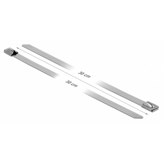 DELOCK μεταλλικός σφιγκτήρας καλωδίων 18772, 300x7.9mm, 10τμχ