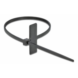 DELOCK Δεματικά καλωδίων 18960 με ετικέτα, 190x4.8mm, μαύρα, 10τμχ