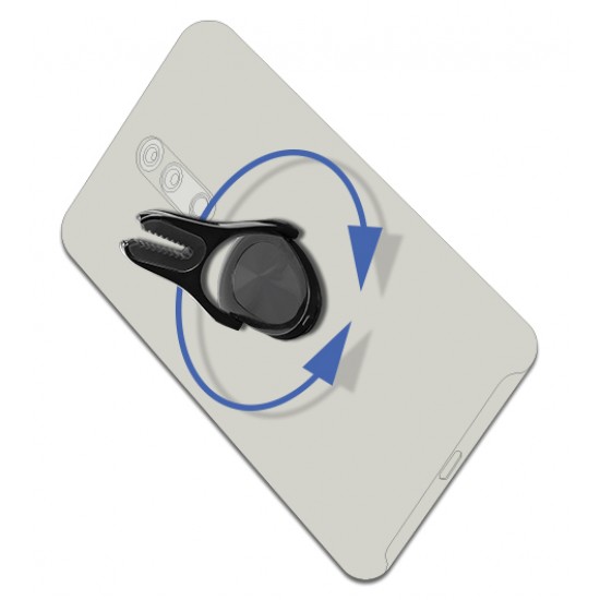 DELOCK 4 σε 1 finger ring, stand, 360° και βάση αεραγωγού 20675, ανθρακί