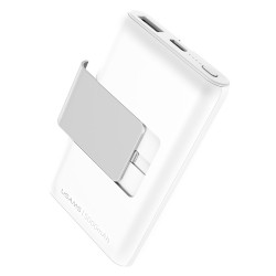USAMS power bank US-CD99 5000mAh, slim, stand, 2x output, 2.1A, λευκό