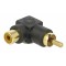 DELOCK Adapter RCA male σε RCA female 66168, γωνιακός, μαύρος