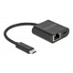 DELOCK converter USB Type-C σε ethernet RJ45 66644, 1000Mbps, μαύρο