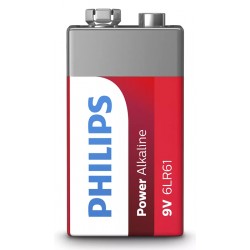 PHILIPS Power αλκαλικές μπαταρίες 6LR61P1B/10, 6LR61 9V, 1τμχ
