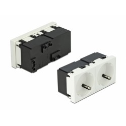DELOCK διπλό module πρίζας ρεύματος Easy 45 81322, 45°, 45x45mm, 5τμχ