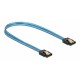 DELOCK Καλώδιο SATA III 7pin 82130, με UV επίστρωση, 0.5m, μπλε