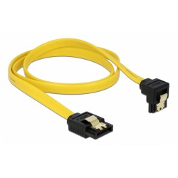 DELOCK Καλώδιο SATA III 7-pin σε 7-pin 90° 82482, metal clip, 0.7m