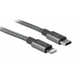 DELOCK Καλώδιο USB Type-C σε Lightning 85298, copper, 480Mbps, 2m, γκρι