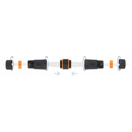 DELOCK αδιάβροχος αμφίδρομος σύνδεσμος RJ45 Cat.6A 86692, πορτοκαλί