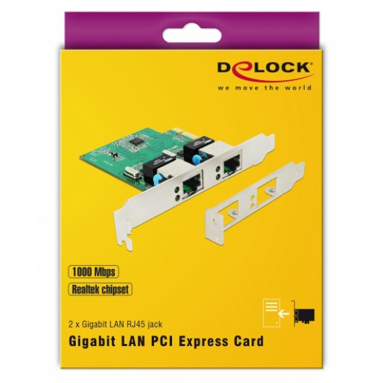 DELOCK PCI Express Card σε 2x Gigabit LAN 89999, έως 1000 Mbps