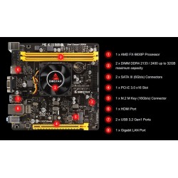 BIOSTAR Μητρική A10N-9830E και CPU FX-9830P, 2x DDR4, USB 3.2, Ver. 6.0