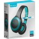 CELEBRAT headphones με μικρόφωνο A23-BL, bluetooth, 40mm, μαύρο-πράσινο