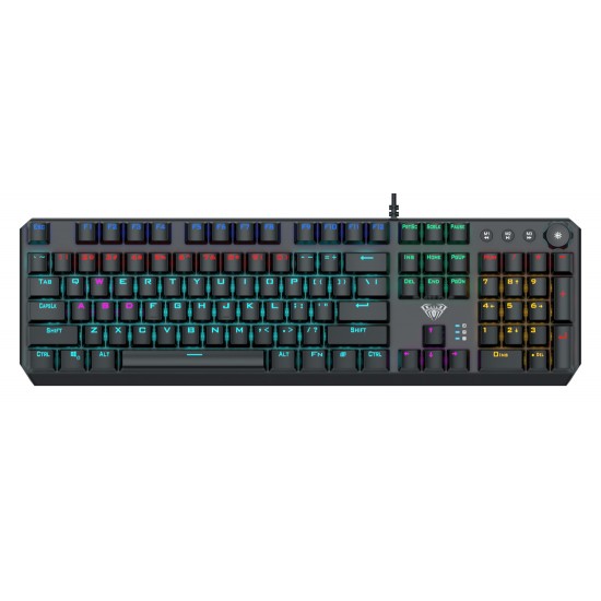 AULA μηχανικό πληκτρολόγιο Wind F2066-Ι, RGB, blue switch, μαύρο