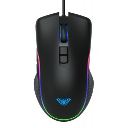 AULA ενσύρματο gaming ποντίκι Wind F806, 2400DPI, 7 πλήκτρα, RGB, μαύρο
