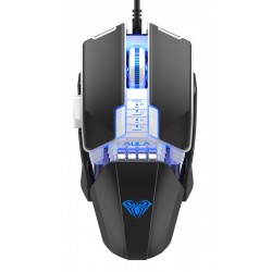 AULA ενσύρματο gaming ποντίκι Fire Η508, 4800DPI, 7 πλήκτρα, μαύρο