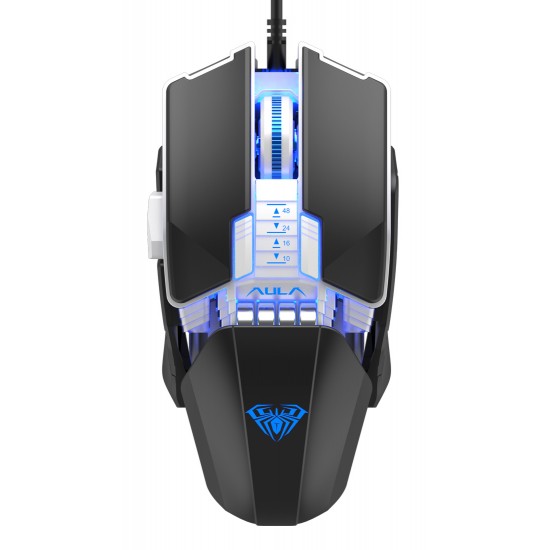AULA ενσύρματο gaming ποντίκι Fire Η508, 4800DPI, 7 πλήκτρα, μαύρο