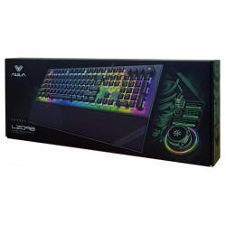 AULA Gaming πληκτρολόγιο Forest L2098, RGB, blue switch, μαύρο-γκρι