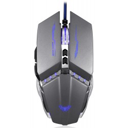 AULA ενσύρματο gaming ποντίκι Mountain S30, 2400DPI, 6 πλήκτρα, ασημί