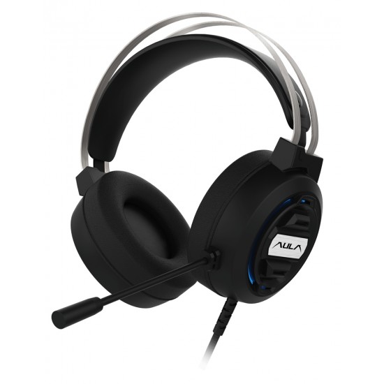 AULA gaming headset Mountain S603, RGB, USB/3.5mm, 50mm, μαύρο
