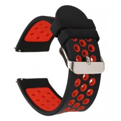Λουράκι σιλικόνης BAND20MM-BKRD, 20mm, μαύρο-κόκκινο