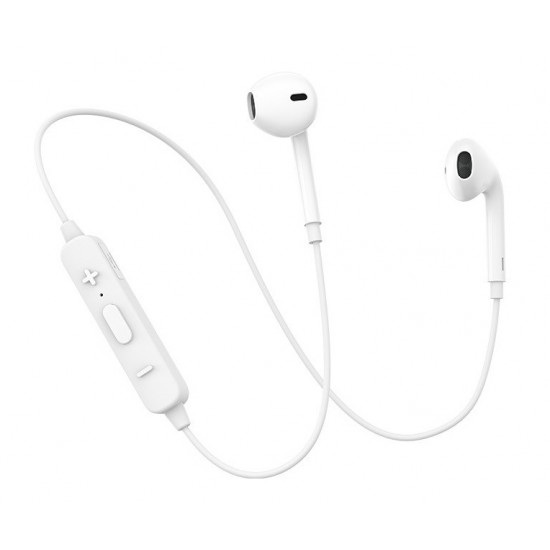 USAMS bluetooth earphones BHULN01, LN series, BT 4.2, λευκό