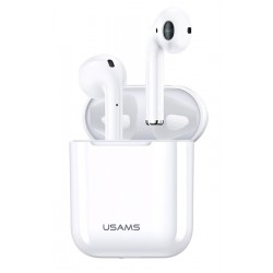 USAMS earphones BHULQ01, με θήκη φόρτισης, Lightning, λευκά