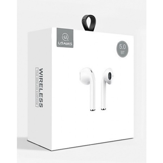 USAMS earphones BHULQ01, με θήκη φόρτισης, Lightning, λευκά