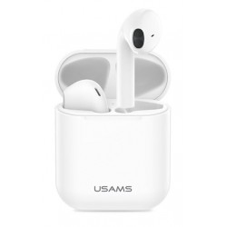 USAMS earphones BHUYL01, με θήκη φόρτισης, lightning, λευκά