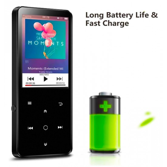 BENJIE MP4 Player BJ-A12PLUS-K11, Bluetooth, 2.4" OLED, 8GB, μαύρο