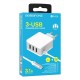 BOROFONE φορτιστής τοίχου Joyful BA42A με καλώδιο Type-C, 3x USB, λευκός