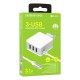 BOROFONE φορτιστής τοίχου Joyful BA42A με καλώδιο Micro, 3x USB, λευκός