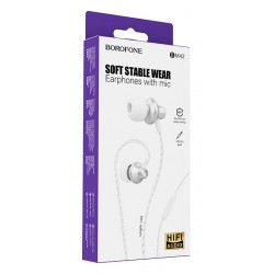 BOROFONE earphones με μικρόφωνο BM42, 3.5mm, 1.2m, λευκά