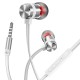 BOROFONE earphones με μικρόφωνο BM48, 3.5mm, 1.2m, ασημί