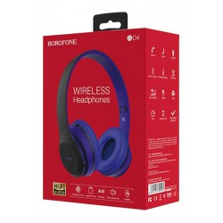 BOROFONE headphones με μικρόφωνο BO4, bluetooth, 3.5mm, μπλε