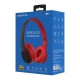 BOROFONE headphones με μικρόφωνο BO4, bluetooth, 3.5mm, κόκκινα