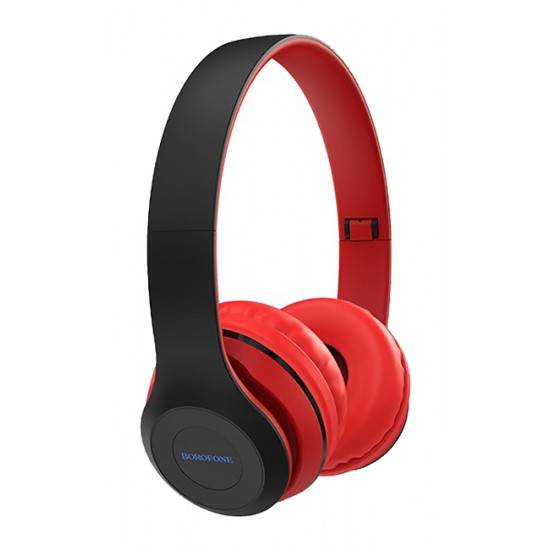 BOROFONE headphones με μικρόφωνο BO4, bluetooth, 3.5mm, κόκκινα