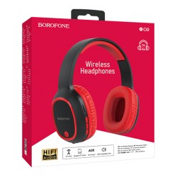 BOROFONE headphones με μικρόφωνο BO9, bluetooth, 3.5mm, κόκκινα