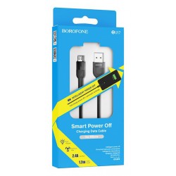 BOROFONE καλώδιο USB σε Micro USB BU17, LED, 2.4A, 1.2m, μαύρο