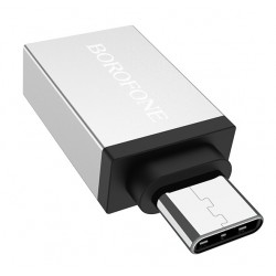 BOROFONE αντάπτορας BV3, Type-C σε USB 3.0, OTG, ασημί