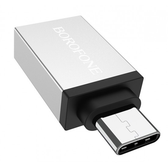 BOROFONE αντάπτορας BV3, Type-C σε USB 3.0, OTG, ασημί
