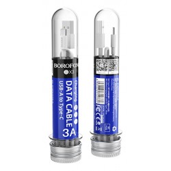 BOROFONE stand καλωδίων BX3 USB σε Type-C, 1m, 30τμχ, λευκό