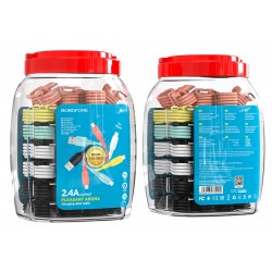 BOROFONE σετ καλωδίων BX40 USB σε USB Micro, 1m, 30τμχ, διάφορα χρώματα
