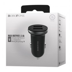 BOROFONE φορτιστής αυτοκινήτου BZ5, 2x USB, 2.1Α 12W, μαύρος