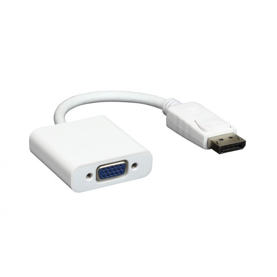 POWERTECH μετατροπέας DisplayPort 20pin male σε VGA 15pin female, λευκό