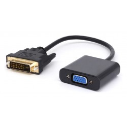 POWERTECH Μετατροπέας DVI(M) σε VGA(F), 1080p, Active, 0.20, μαύρος