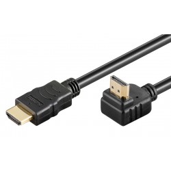 POWERTECH Καλώδιο HDMI (Μ) 19pin 1,4V, 90° down, 1.5m, μαύρο