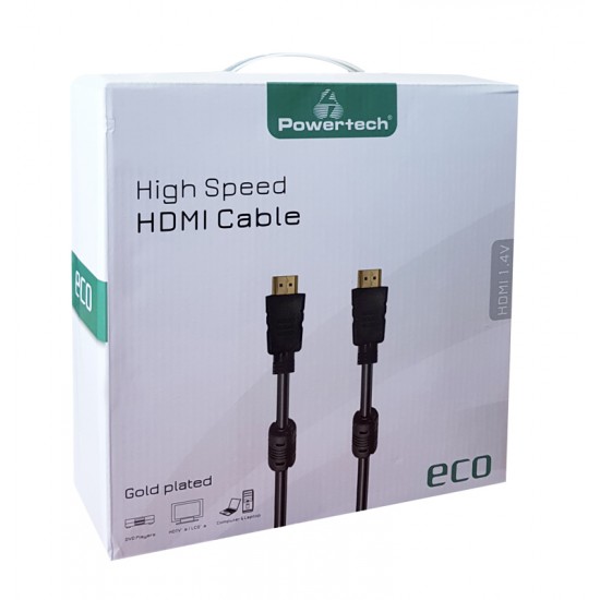 POWERTECH καλώδιο HDMI 1.4 CAB-H106 eco, 2x ferrites, copper, 20m