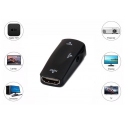 POWERTECH Μετατροπέας HDMI (F) σε VGA, με audio jack, AG6200-MCQ, Black