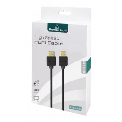 POWERTECH καλώδιο HDMI 1.4 CAB-H117 Slim, Full HD, 32AWG, copper, 1m